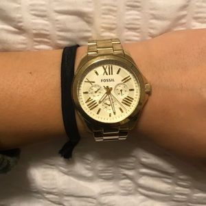 Gold Fossil watch